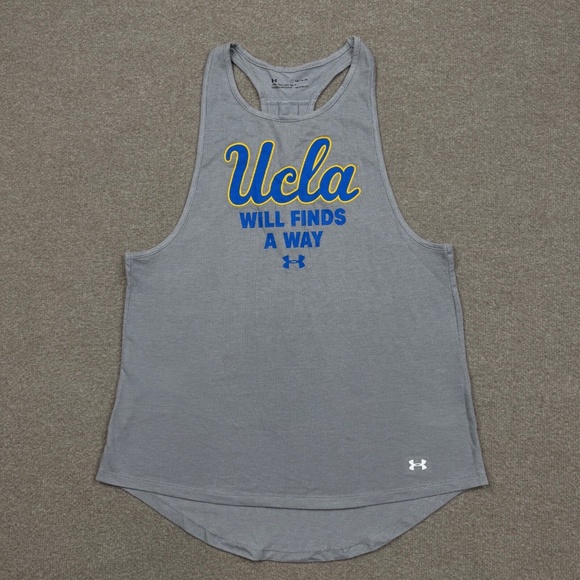 UCLA Bruins Tank Top Women's Size L Gray Sleeveless Under Armour UA Graphic Tee - Picture 1 of 8